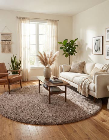6' 7 x 6' 7 Infinity Shag Round Rug