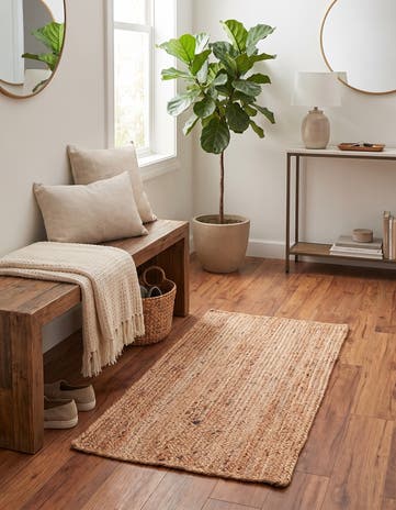 1' 8 x 3' 3 Handmade Braided Jute Rug