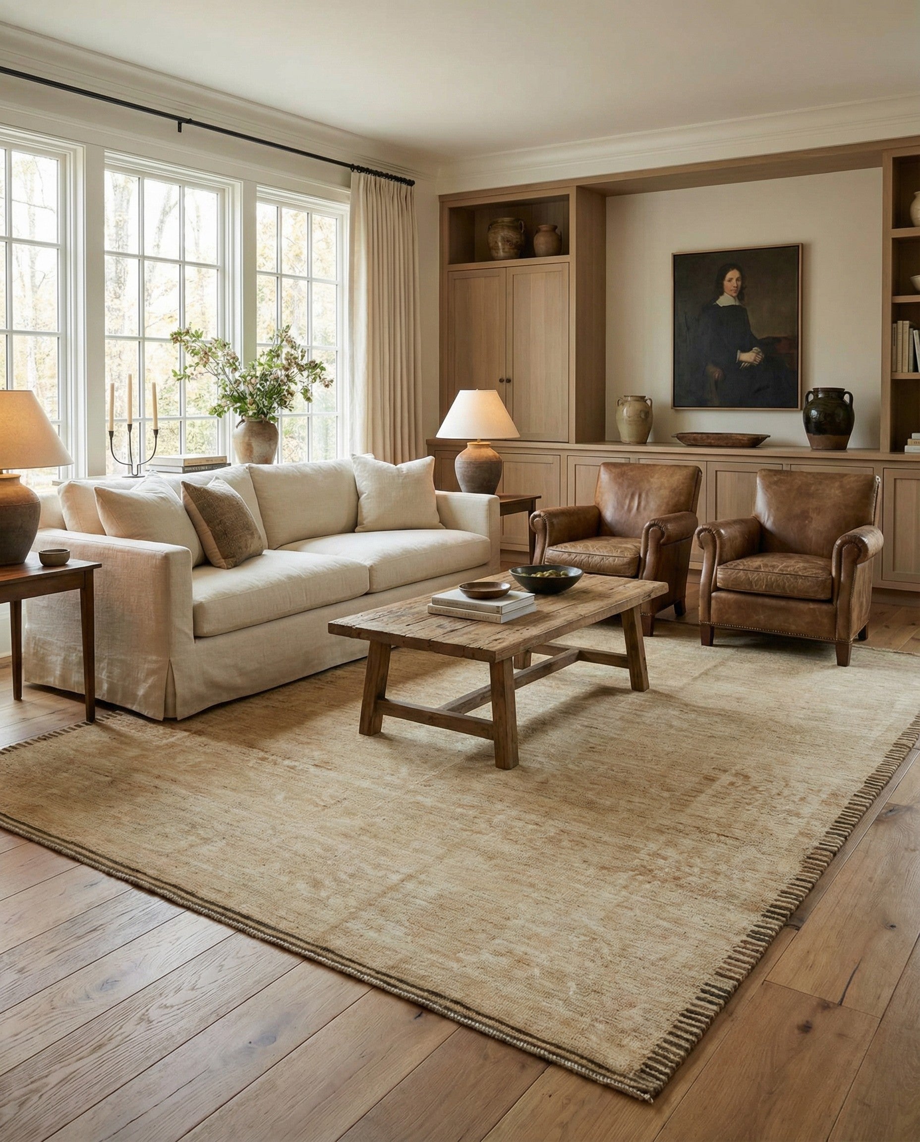 Primary image  8' 4 x 10'  Hand Knotted Oushak Wool Rug