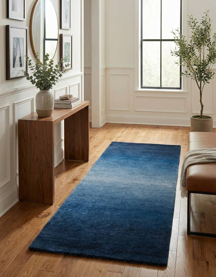 Detail image of 2' 4 x 4' 6 Hand Knotted Gabbeh Wool Runner Rug