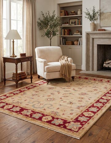4' 11 x 6' 9 Hand Knotted Ziegler Rug