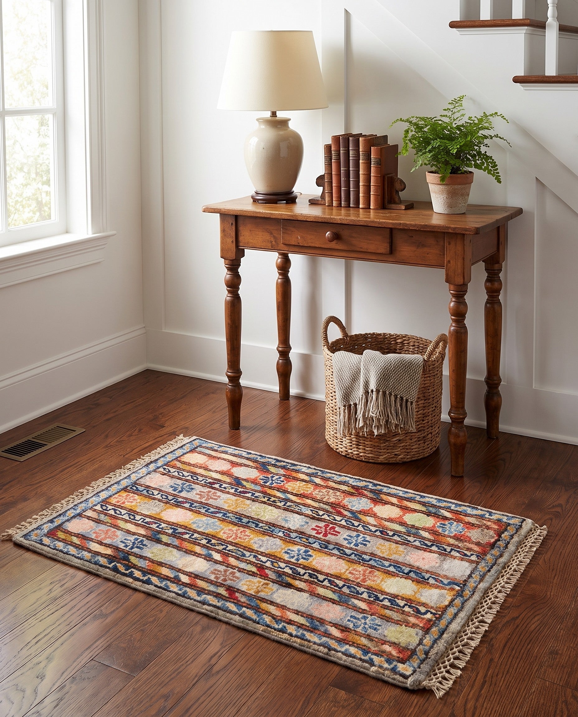 1' 4 x 2' Hand Knotted Ziegler Rug