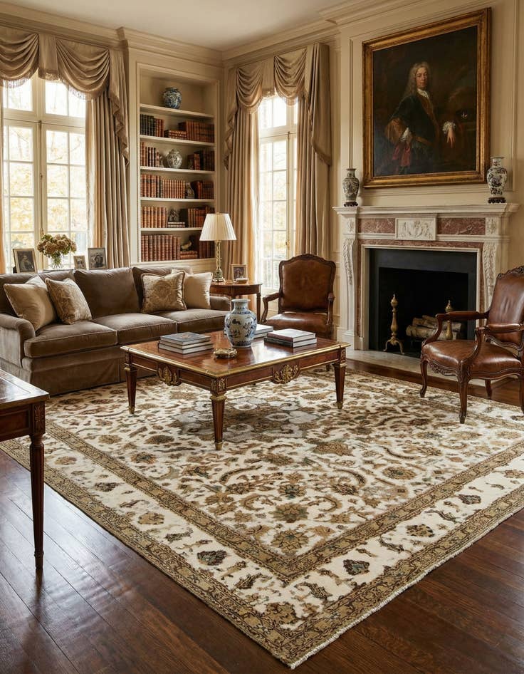 Detail image of 9' 9 x 12' 8 Hand Knotted Vintage Royal Persian Wool Rug