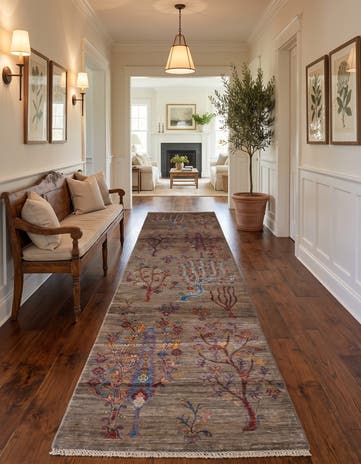 2' 8 x 9' 11 Hand Knotted Ariana Ziegler Runner Rug