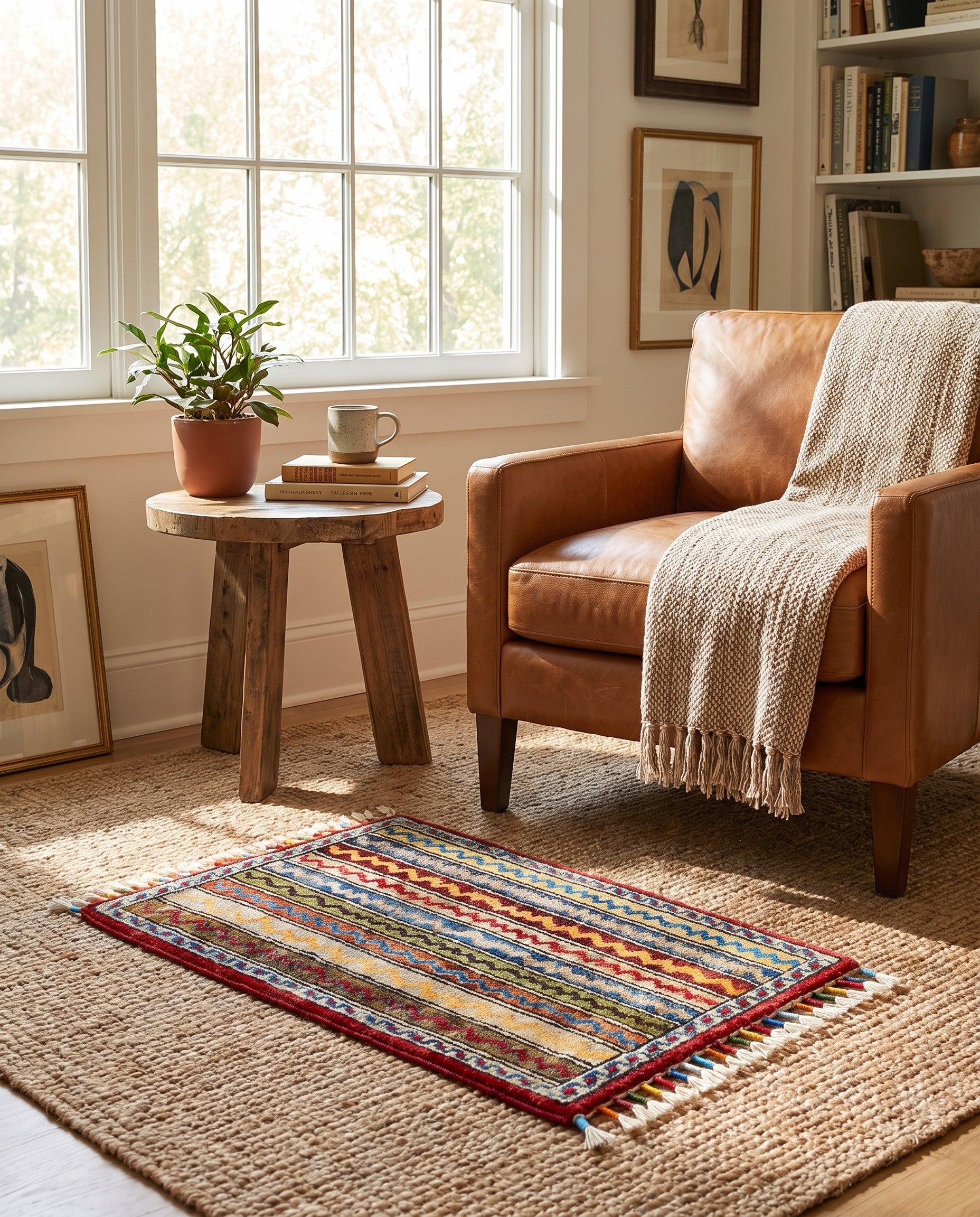 1' 5 x 2' 1 Hand Knotted Modern Ziegler Rug
