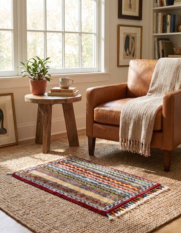 1' 5 x 2' 1 Hand Knotted Modern Ziegler Rug