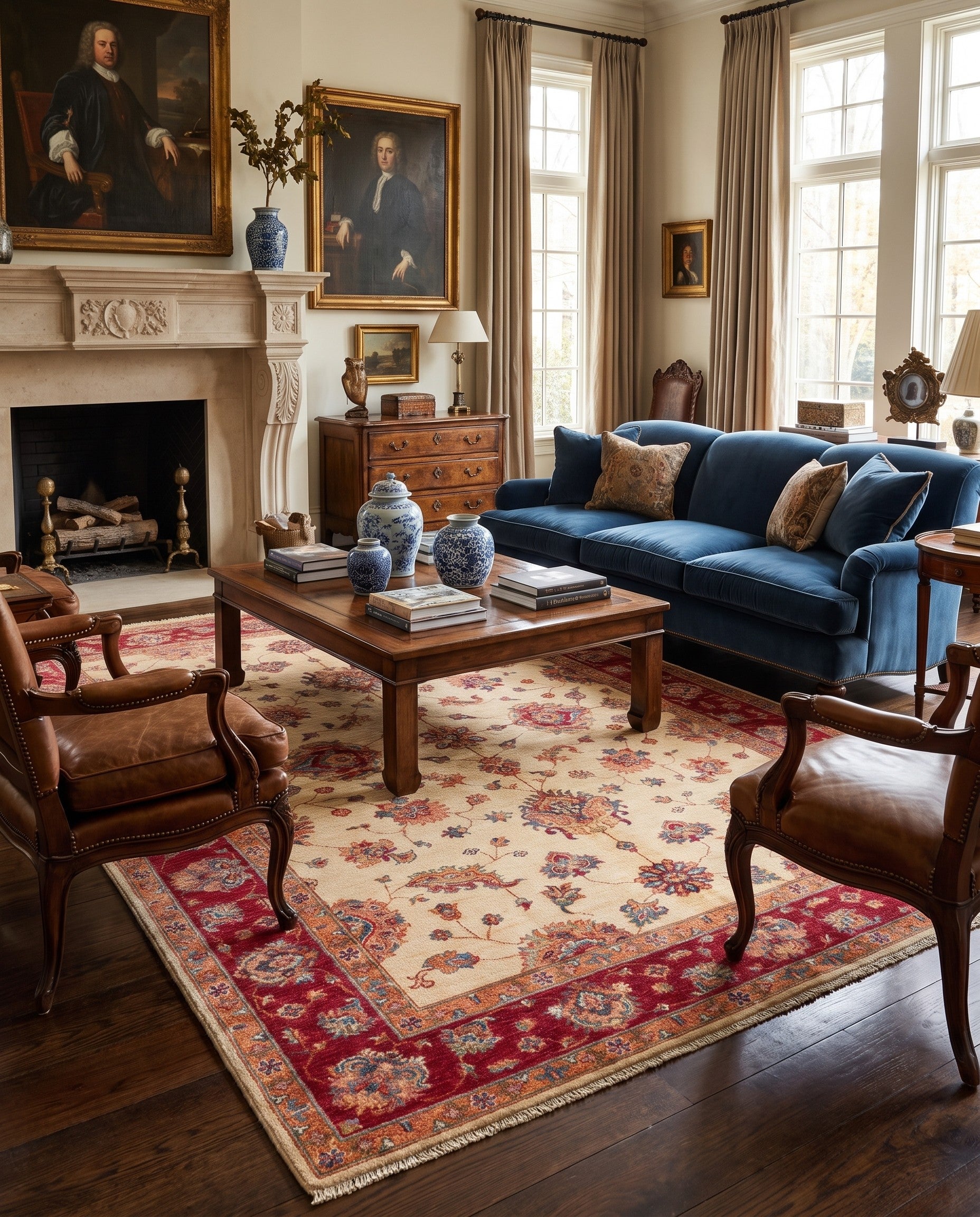 5' 10 x 7' 10 Hand Knotted Ziegler Rug