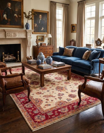 5' 10 x 7' 10 Hand Knotted Ziegler Rug