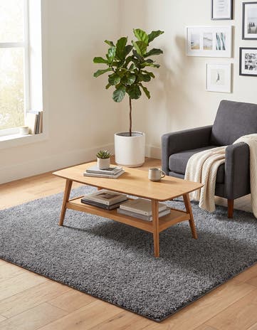 5' x 5' Soft Solid Shag Square Rug