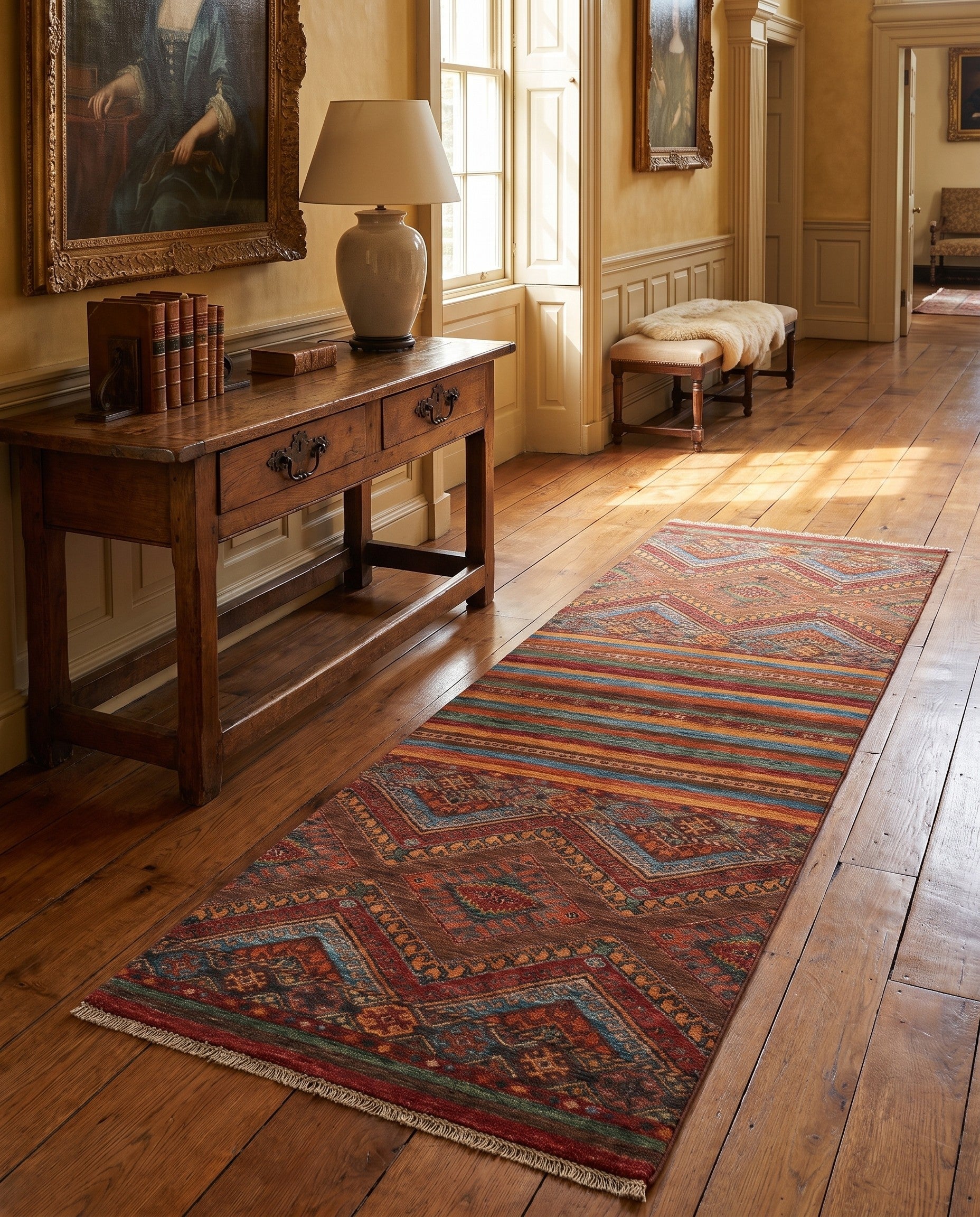 2' 10 x 8' 8 Hand Knotted Kazak Runner Rug