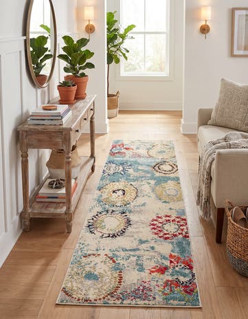 Beige Washable Casablanca Runner Rug