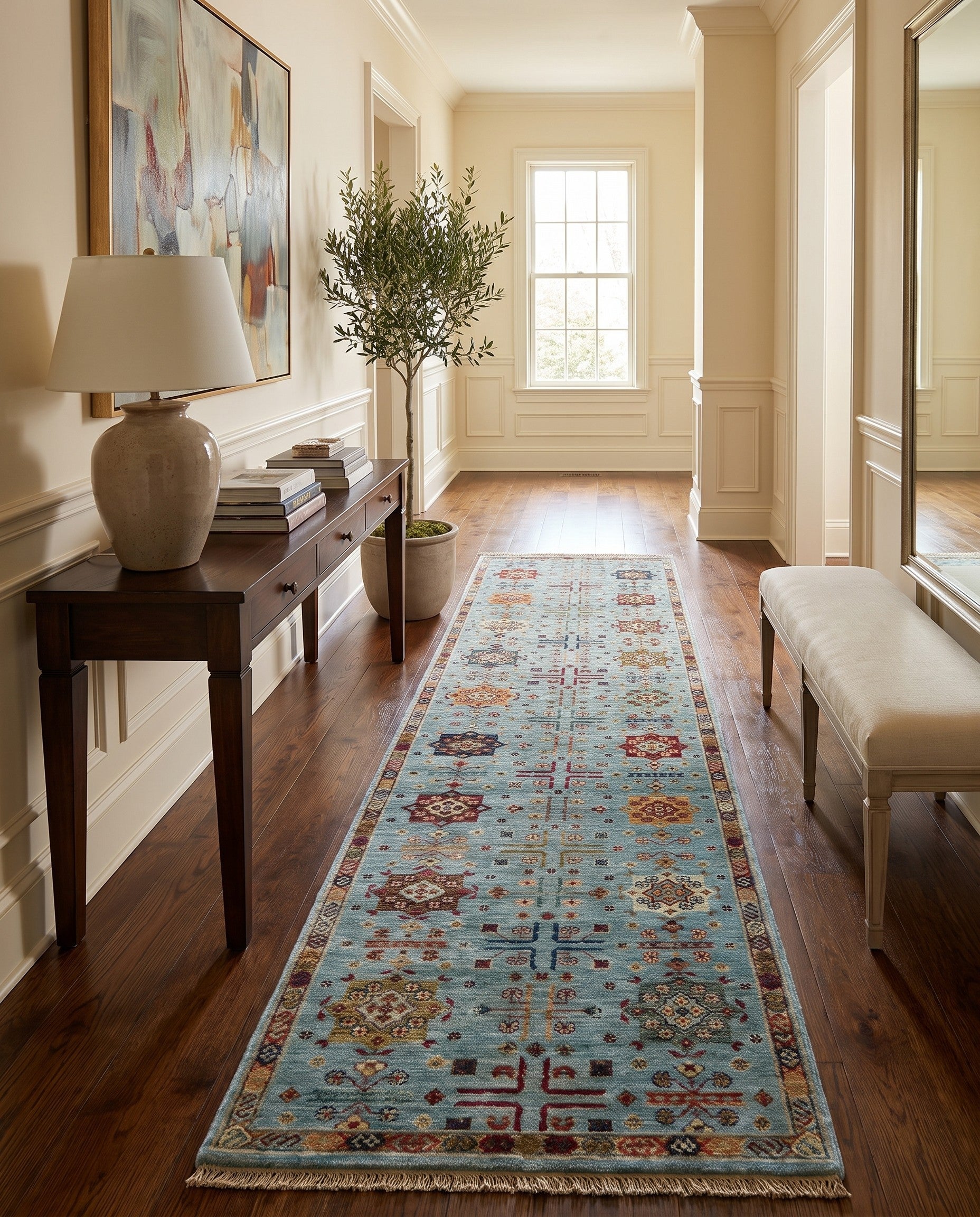 2' 7 x 9' 7 Hand Knotted Ariana Ziegler Runner Rug