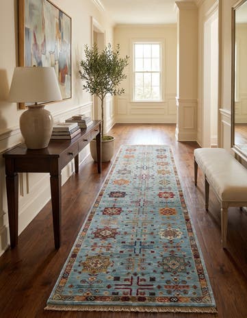 2' 7 x 9' 7 Hand Knotted Ariana Ziegler Runner Rug