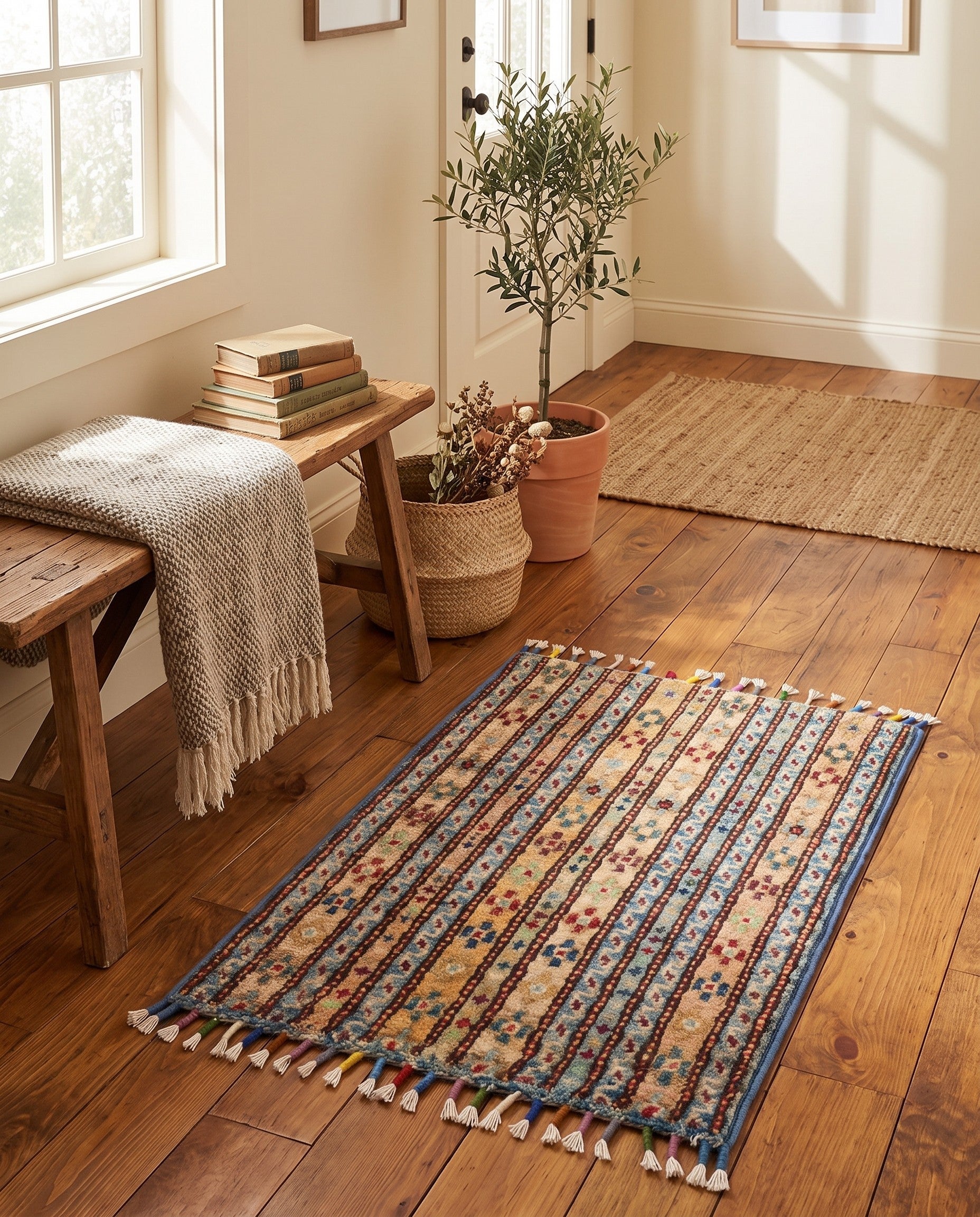 1' 4 x 2' Hand Knotted Ziegler Rug