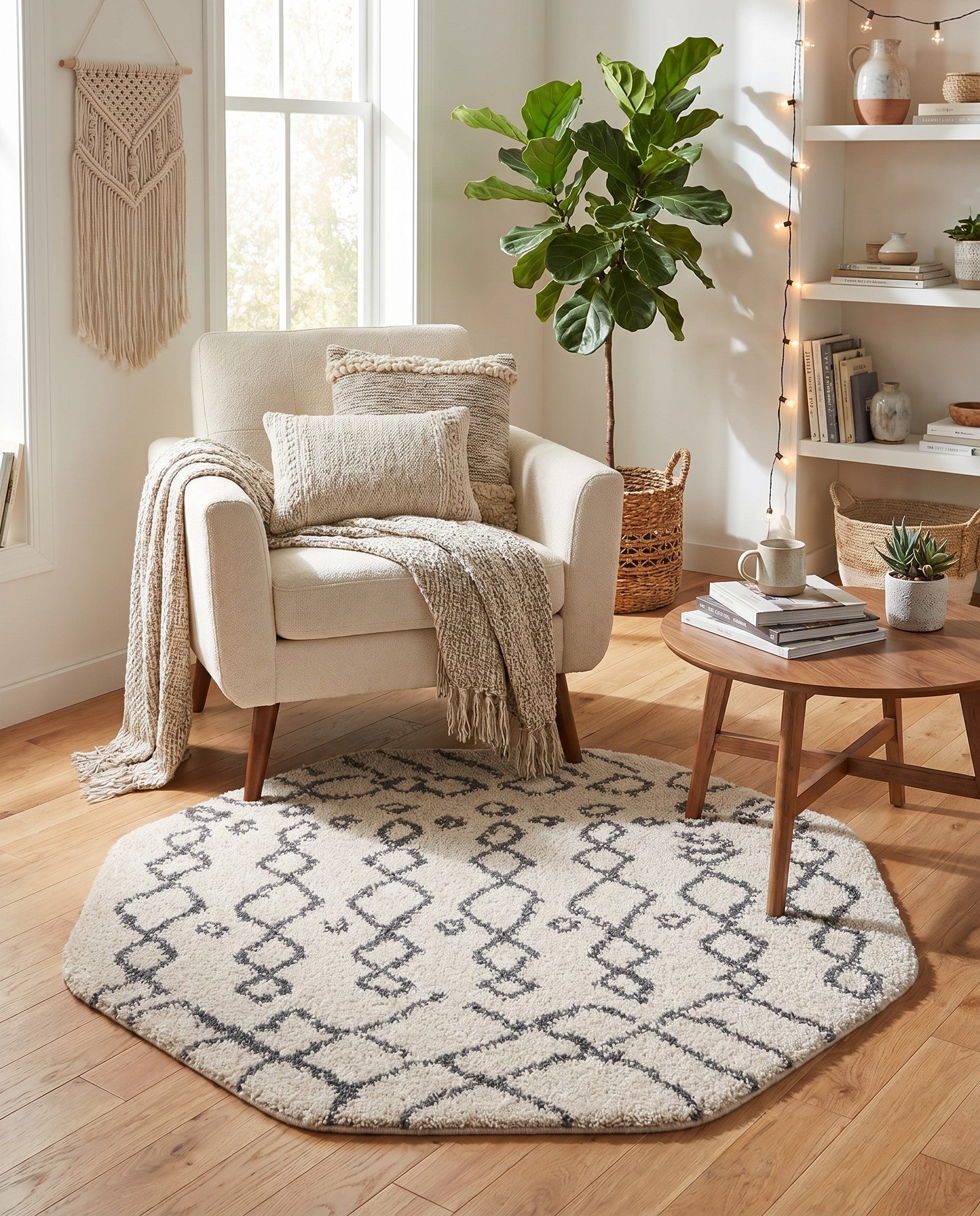 4' x 4' Moroccan Shag Octagon Rug