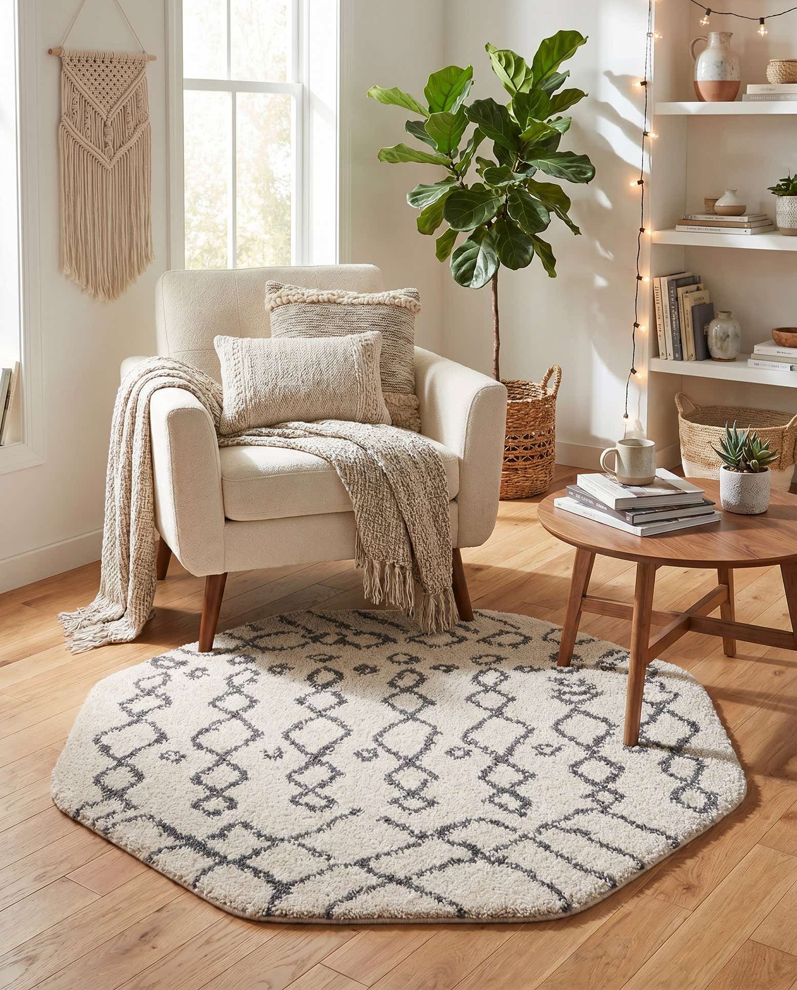 4' x 4' Moroccan Shag Octagon Rug