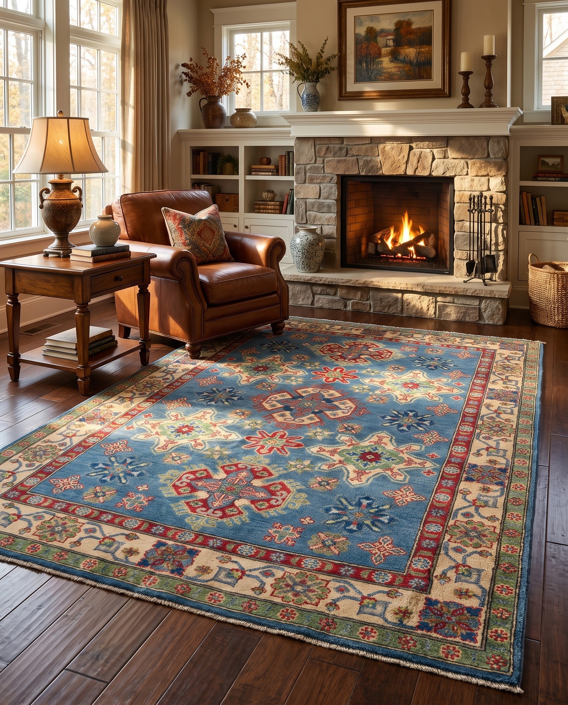 4' 10 x 6' 11 Hand Knotted Kazak Rug