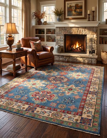 4' 10 x 6' 11 Hand Knotted Kazak Rug