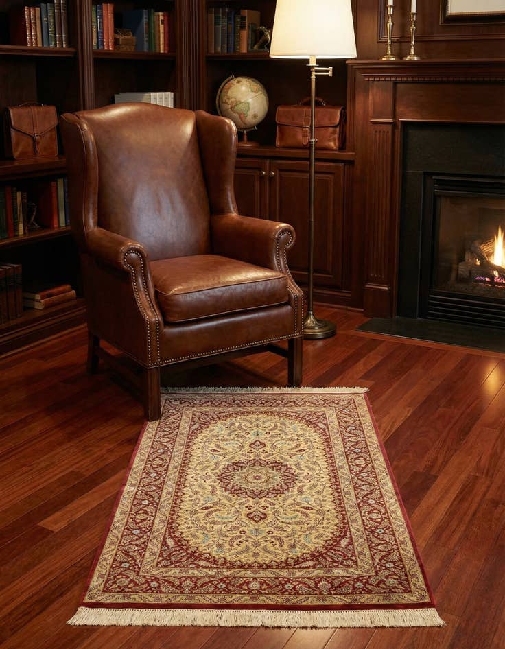 Detail image of 2' 7 x 3' 11 Ghom Silk Rug