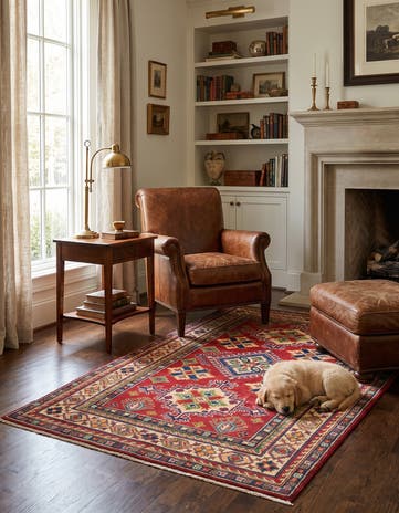 4' x 6' 3 Hand Knotted Kazak Rug
