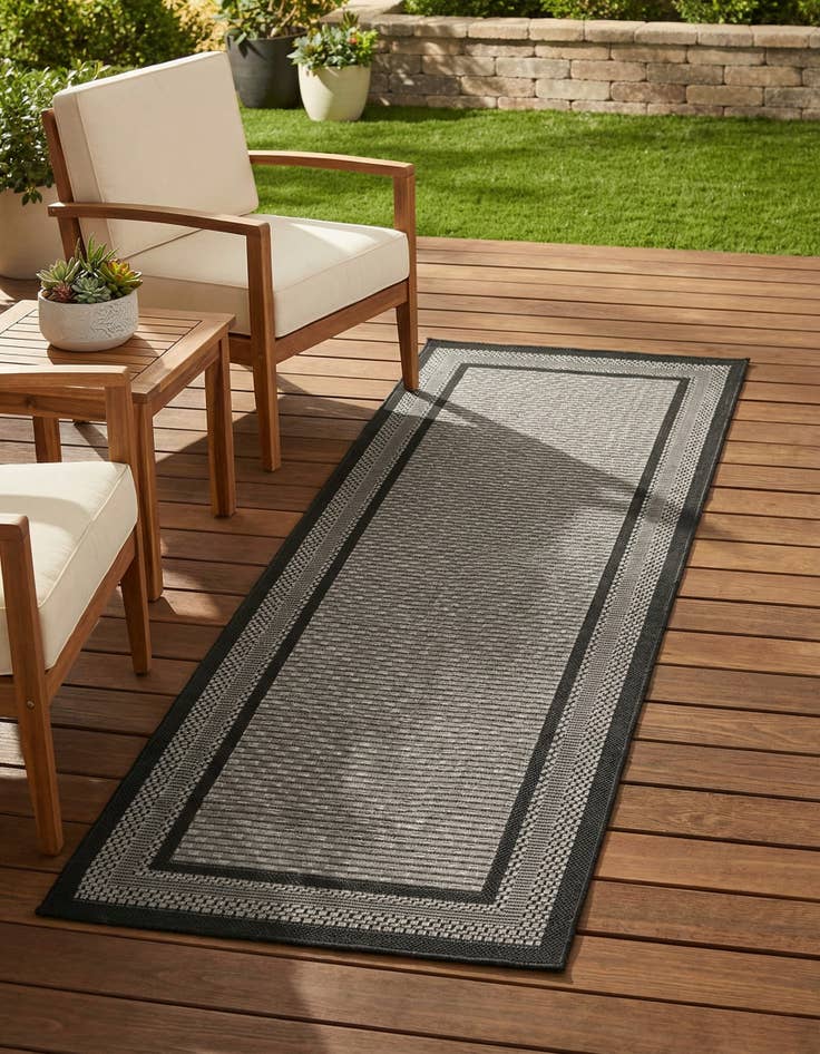 Detail image of 2' 2 x 6' Washable Border Indoor / Outdoor Runner Rug