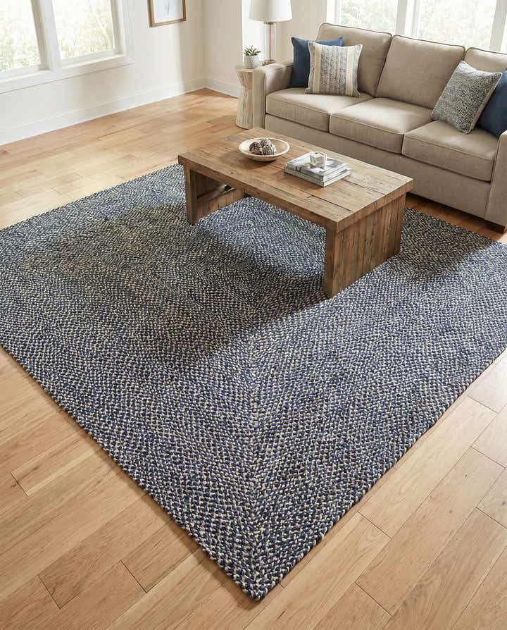 7' 10 x 7' 10 Handmade Tweed Braided Jute Square Rug