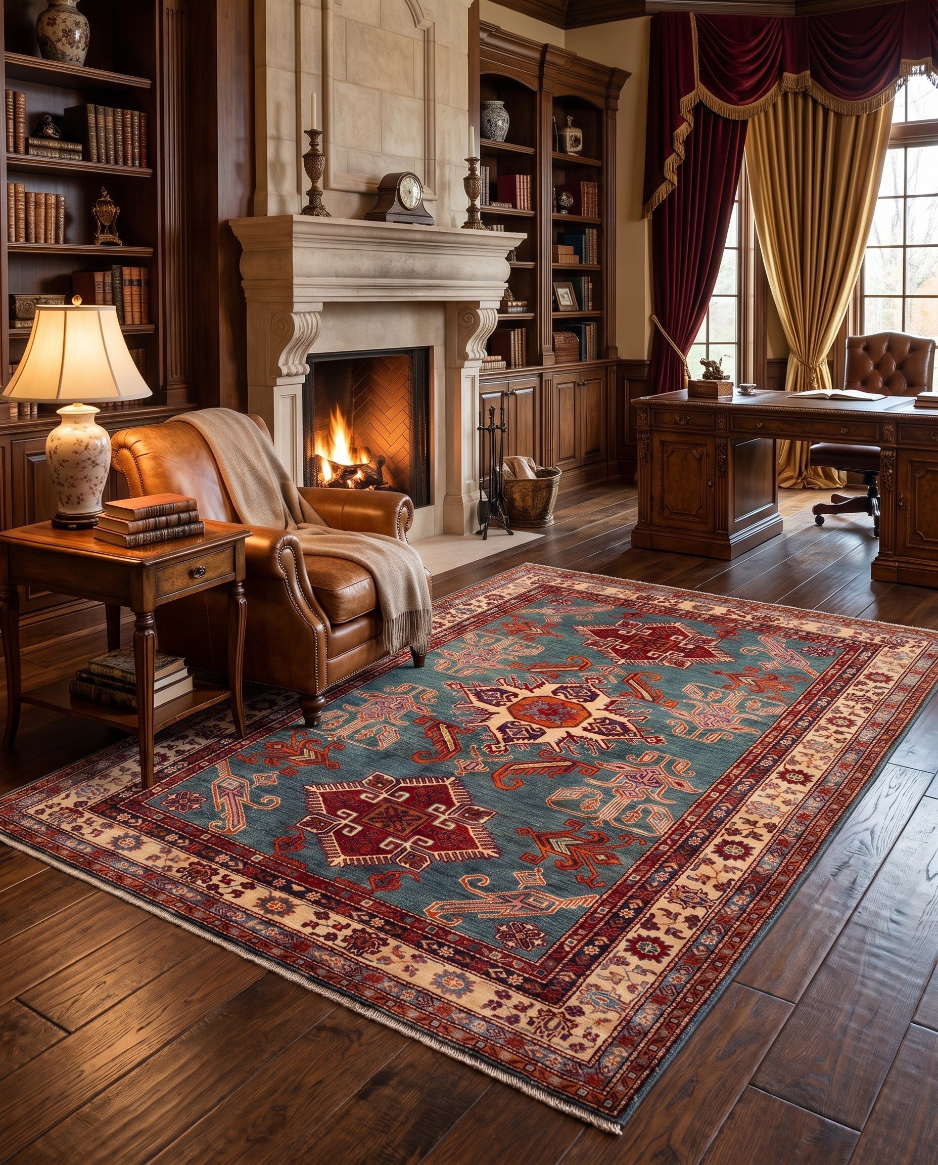 5' x 6' 7 Hand Knotted Kazak Rug