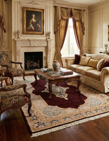4' 7 x 6' 6 Hand Knotted Kerman Wool Rug