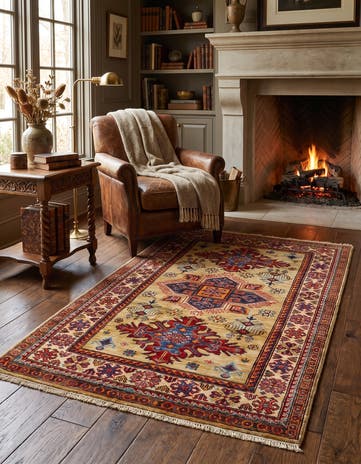3' 3 x 5' 2 Hand Knotted Kazak Rug