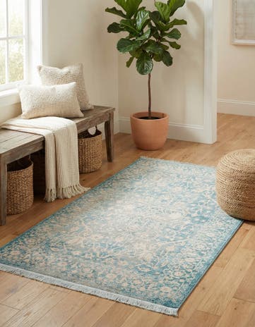 Light Blue Modern Classical Rug