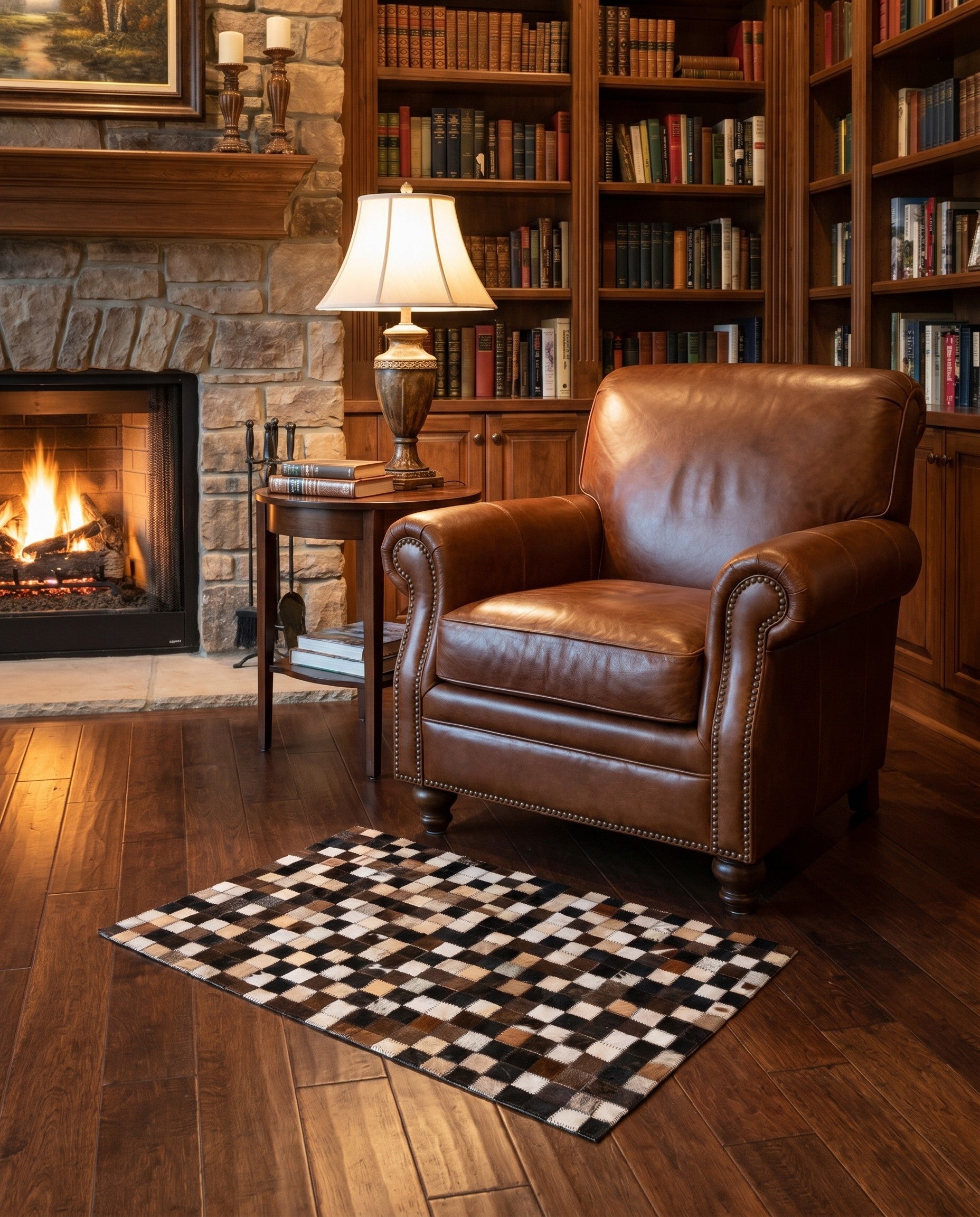 2' x 3' Cowhide Leather Rug