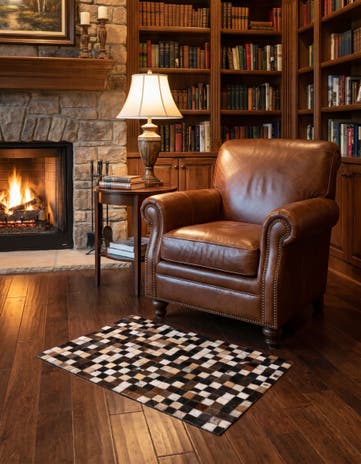 2' x 3' Cowhide Leather Rug