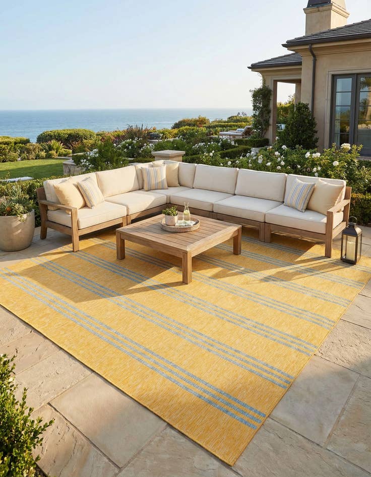 Detail image of 13' x 13'  Washable Jill Zarin Anguilla Indoor / Outdoor Square Rug
