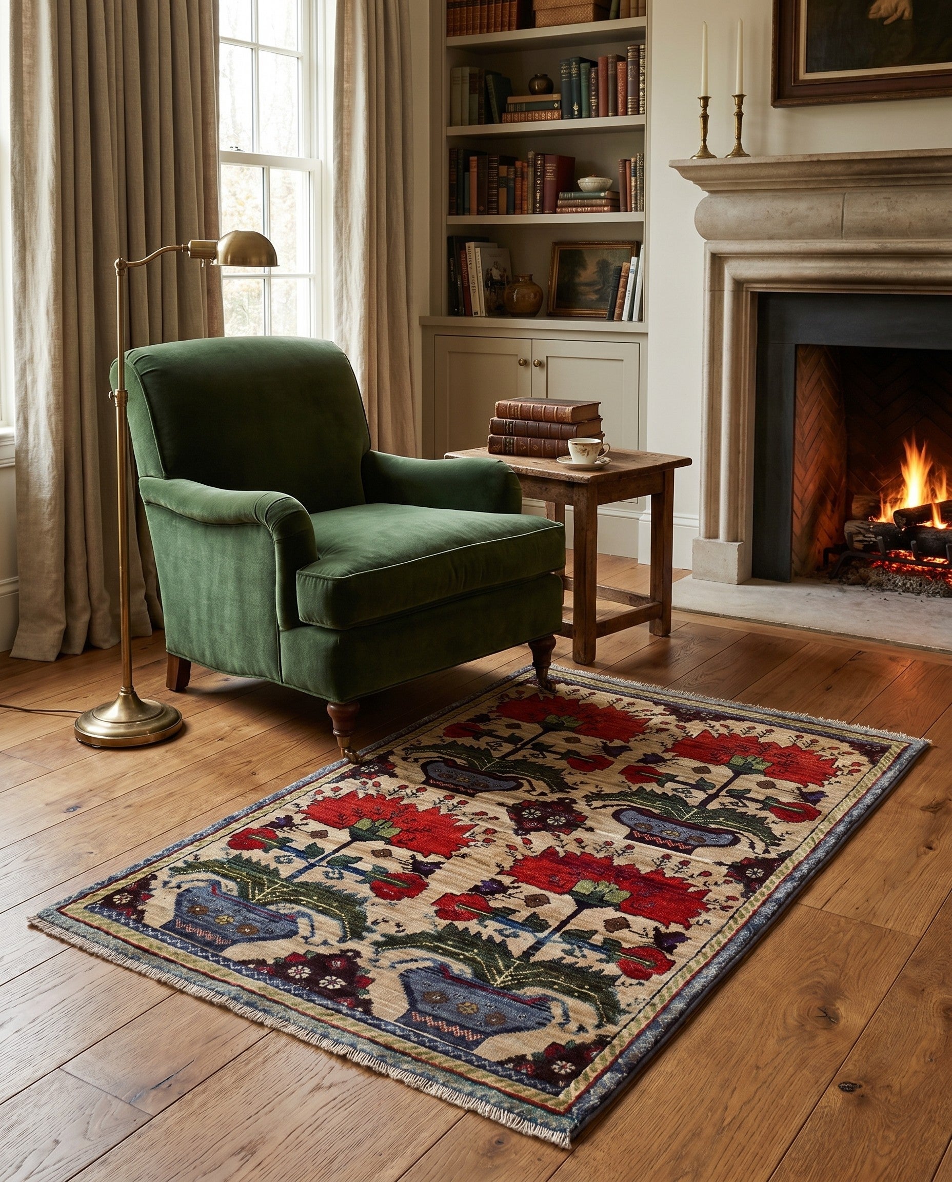2' 8 x 4' Hand Knotted Ariana Ziegler Rug