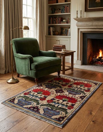 2' 8 x 4' Hand Knotted Ariana Ziegler Rug