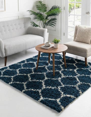 5' 3 x 5' 3 Lattice Shag Square Rug