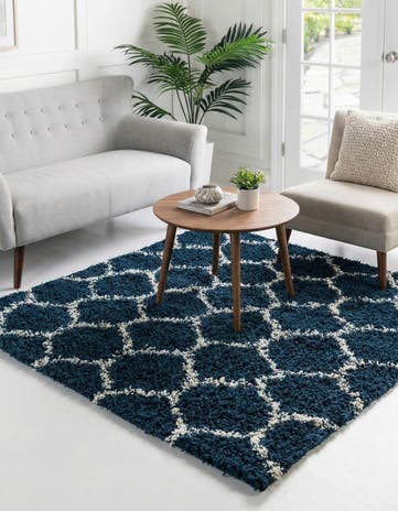 5' 3 x 5' 3 Lattice Shag Square Rug
