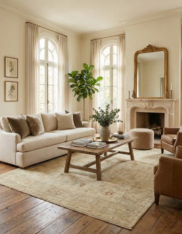 8' x 9' 10 Hand Knotted Oushak Wool Rug