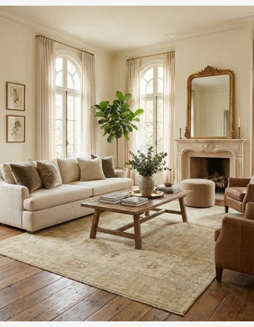 8' x 9' 10 Hand Knotted Oushak Wool Rug