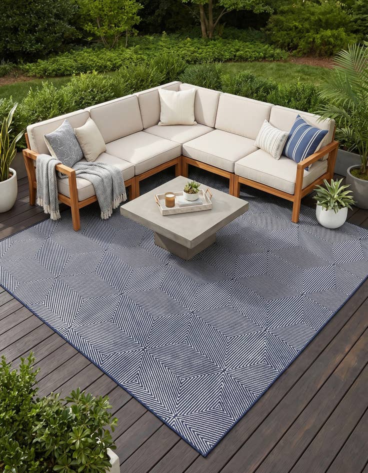 Detail image of 10' x 10' Easy-Clean Sabrina Soto Indoor / Outdoor Square Rug