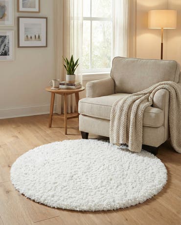  3' 3 x 3' 3 Everyday Shag Round Rug
