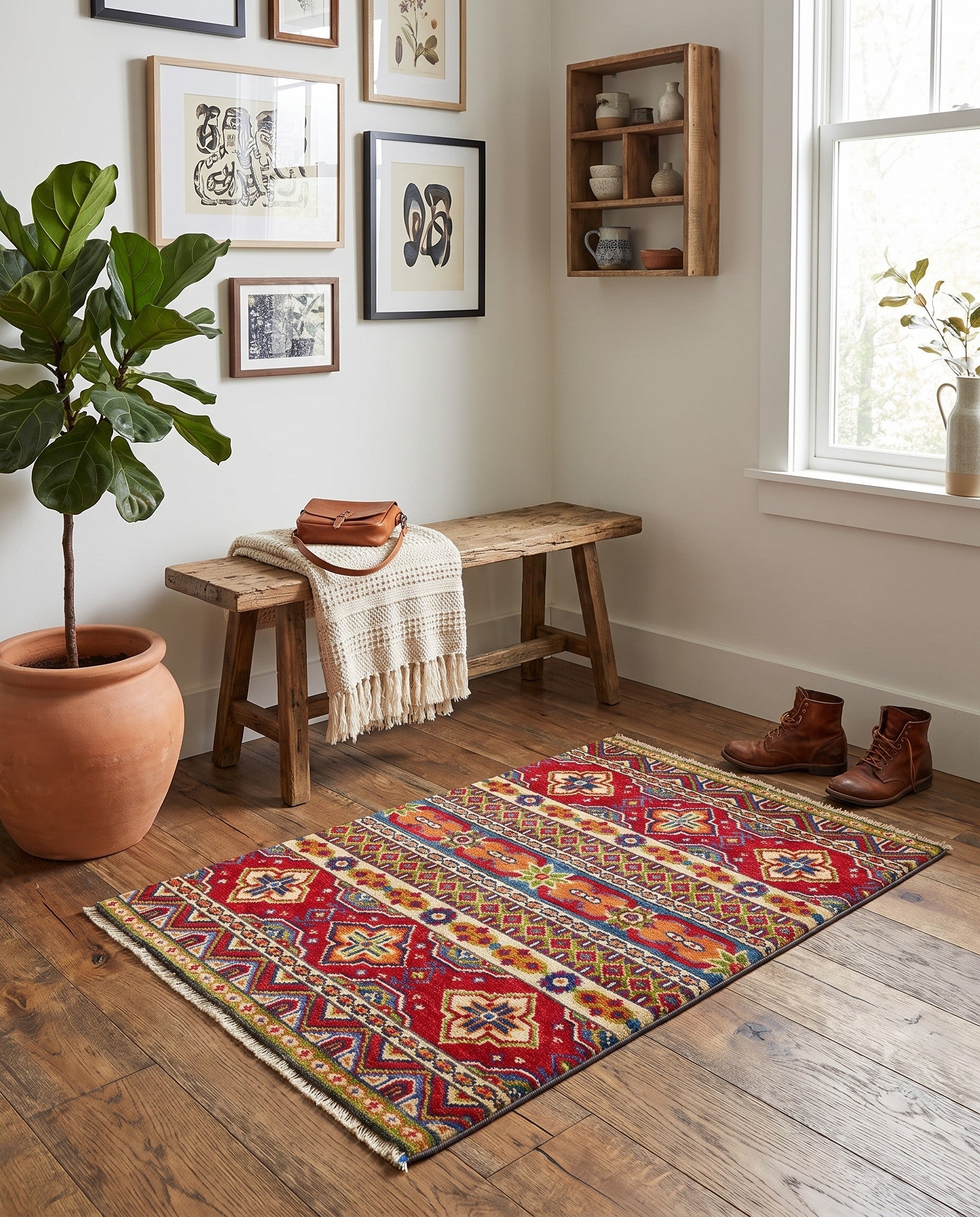 2' 1 x 2' 11 Hand Knotted Kazak Rug