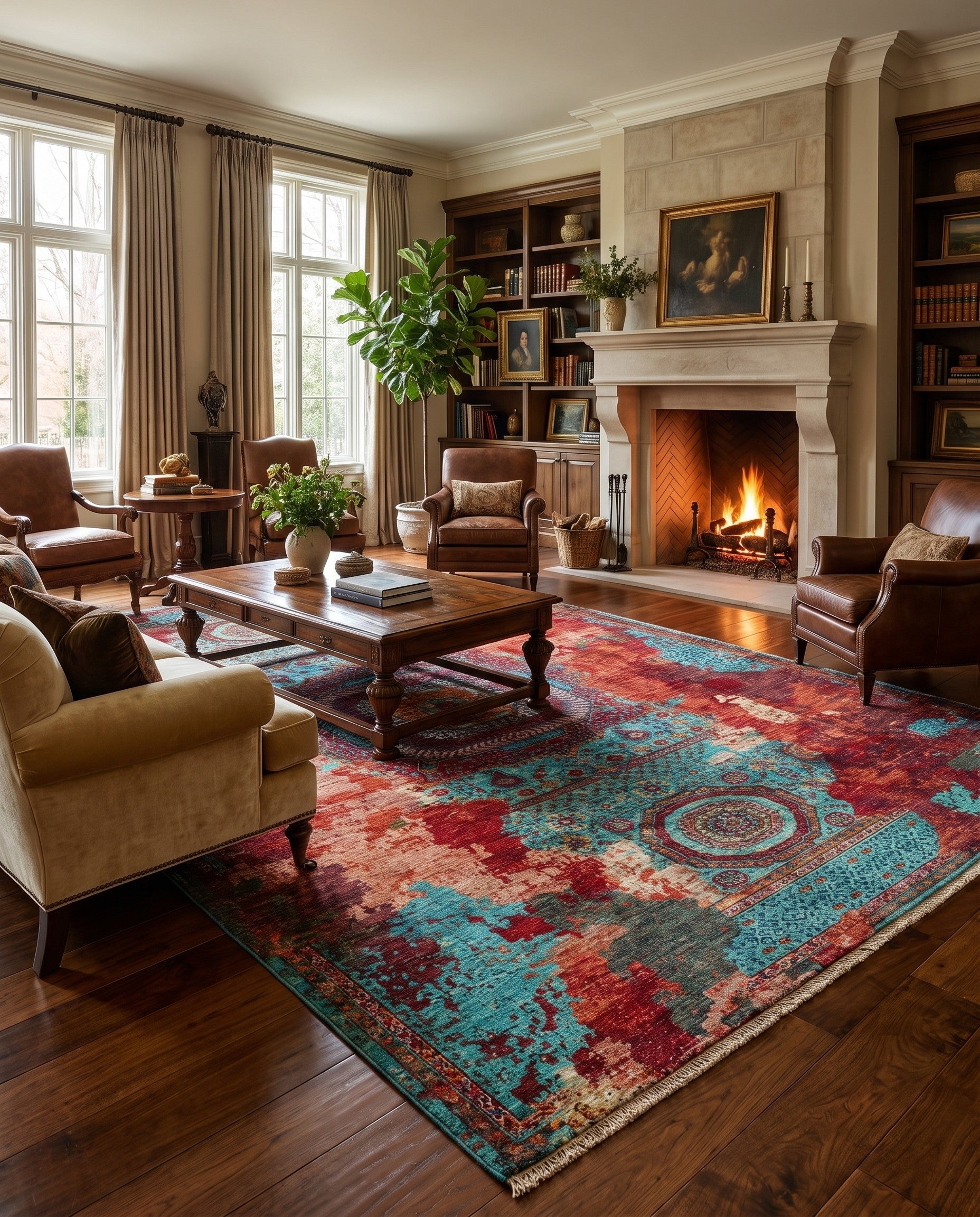 6' 11 x 10' Hand Knotted Mamluk Ziegler Rug