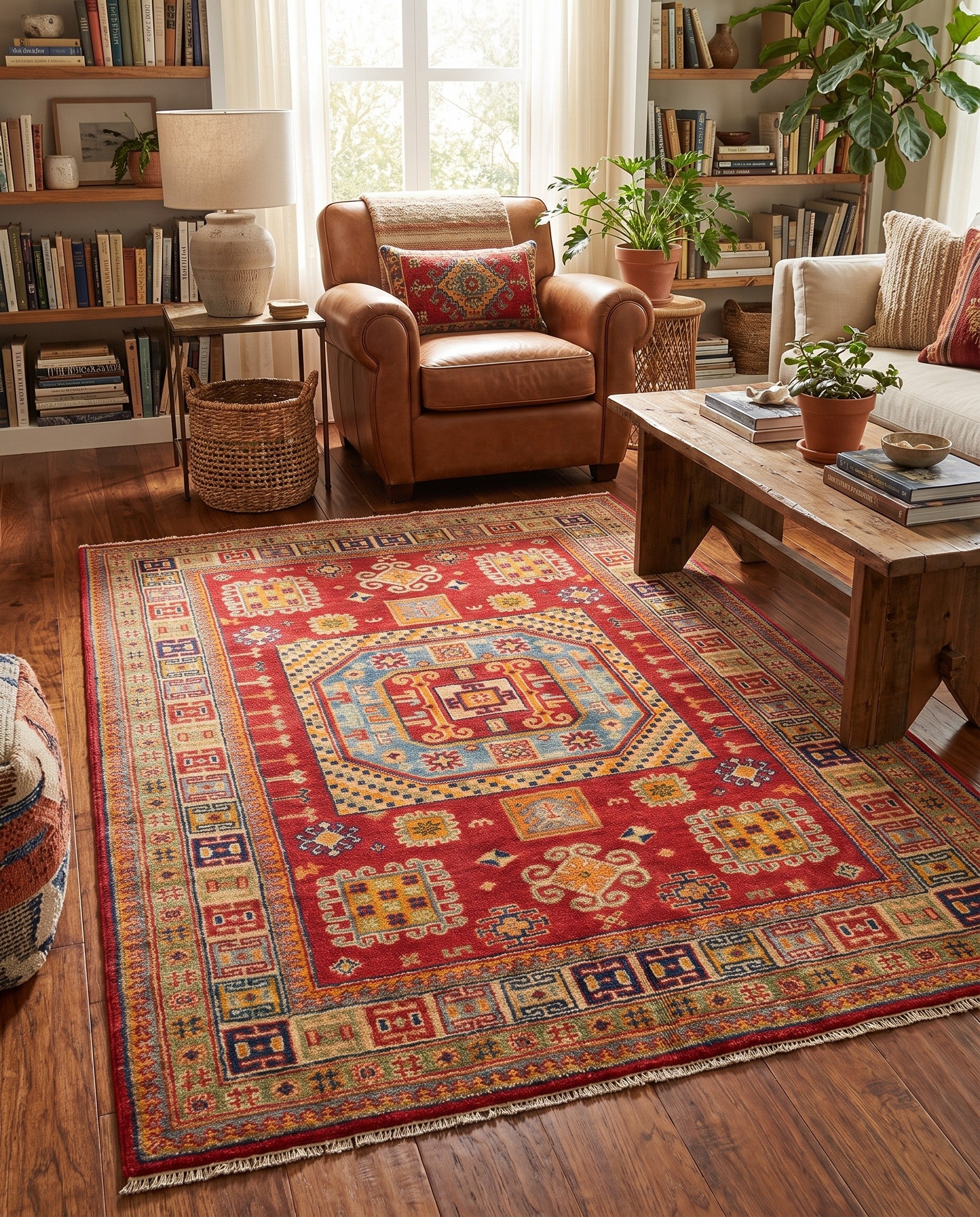 4' x 6' Hand Knotted Kazak Rug