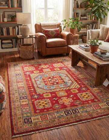 4' x 6' Hand Knotted Kazak Rug