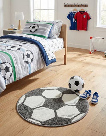 Black and White Whimsy Kids Round Rug