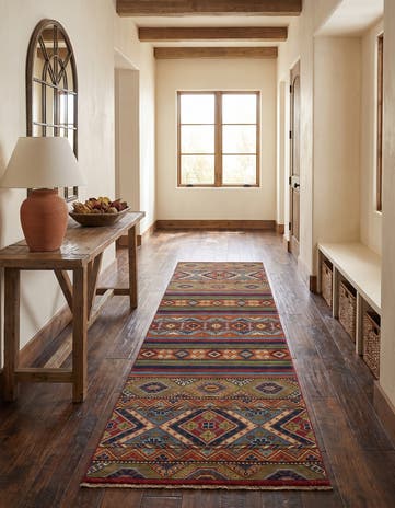 2' 7 x 9' 9 Hand Knotted Kazak Runner Rug