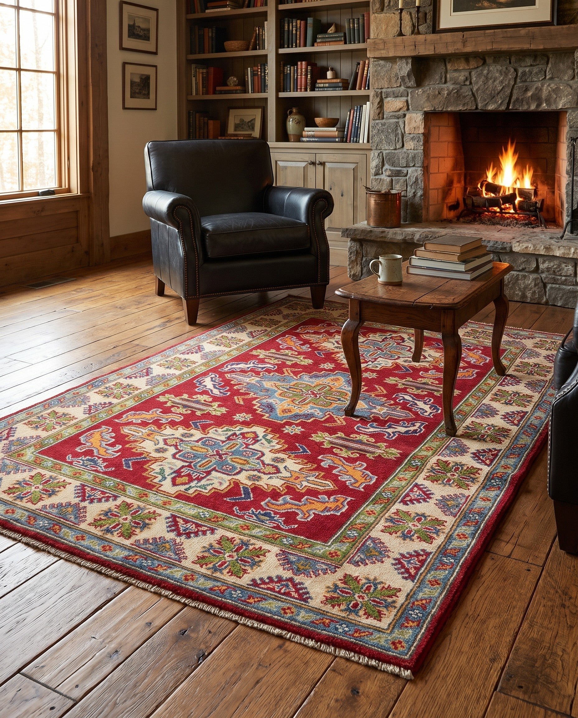 3' 11 x 6' Hand Knotted Kazak Rug
