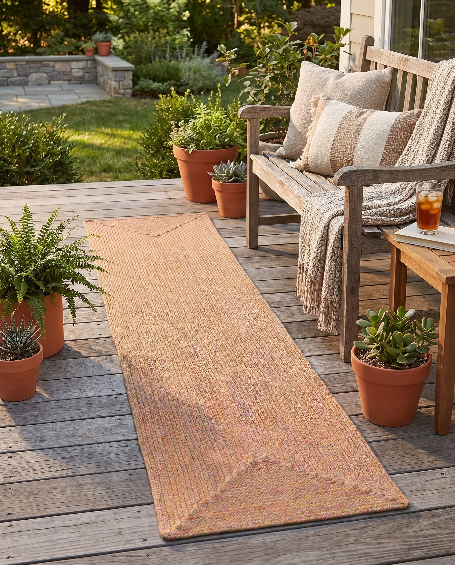 2' x 8' Hand Braided Eco Verse Washable Indoor / Outdoor Runner Rug