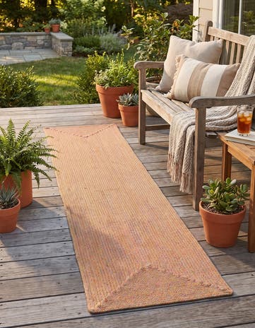 2' x 8' Hand Braided Eco Verse Washable Indoor / Outdoor Runner Rug